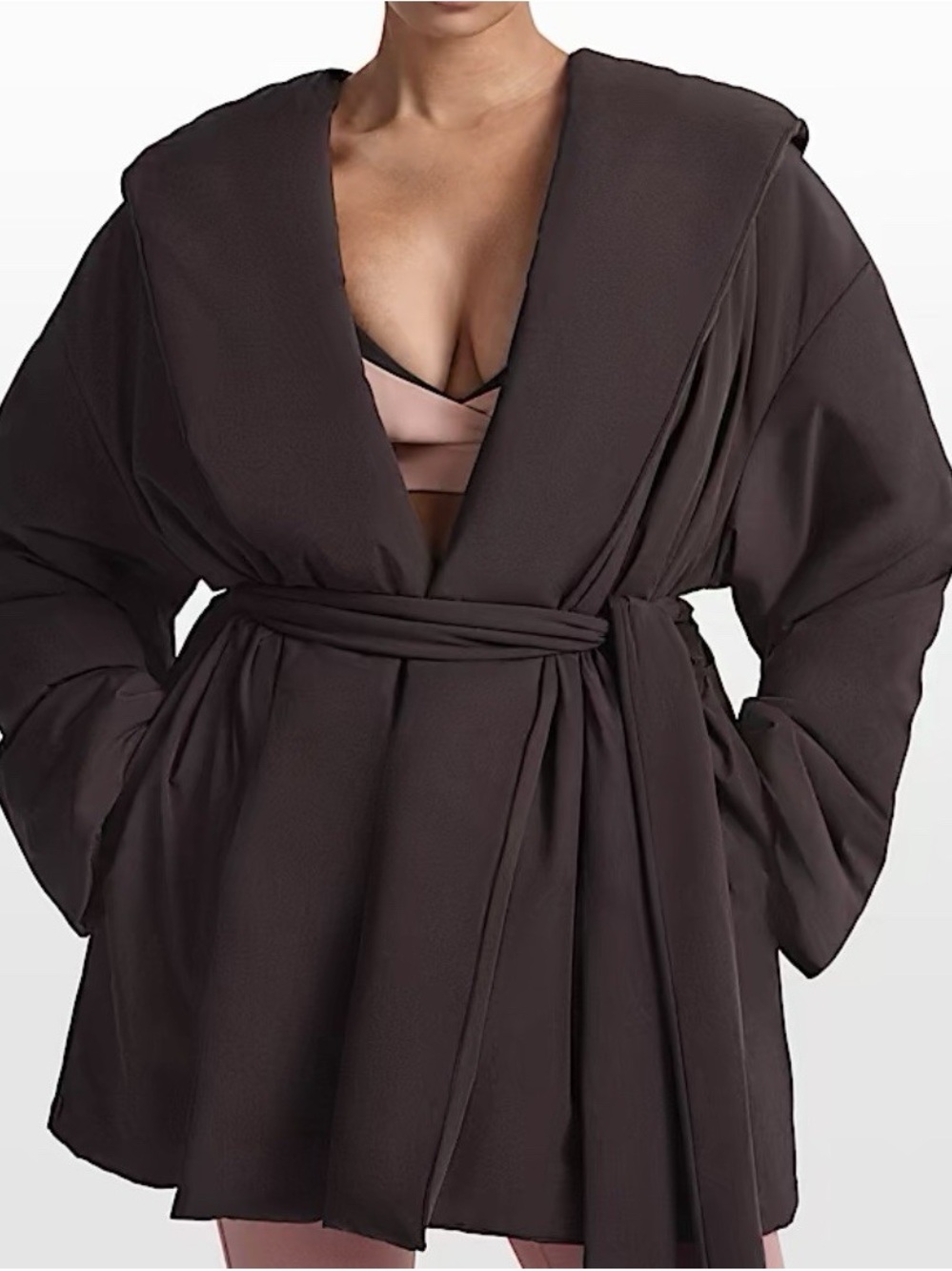 NEW Nike x SKIMS WOVEN NYLON WRAP COAT IN PHOENIX SIZE XS